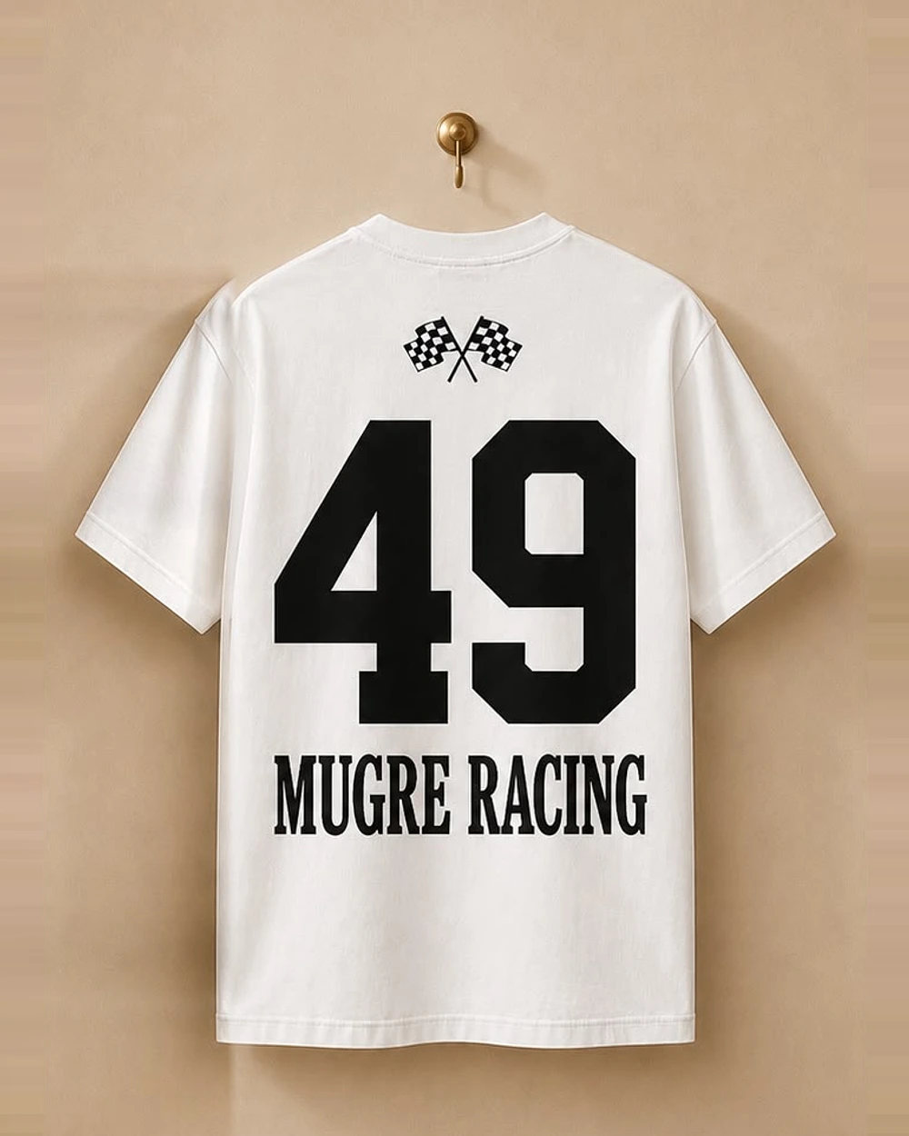 Camiseta NUMBER de Mugre Motorcycle, vista trasera